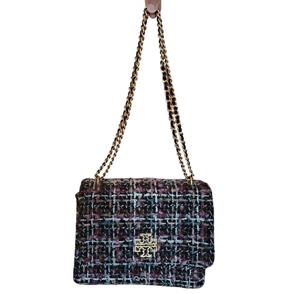 Tory Burch Shoulder Bag Womens Medium Multicolor Tweed Chain Crossbody Purse - Picture 2 of 16